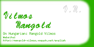 vilmos mangold business card